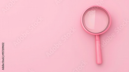 Wallpaper Mural A stylish pink magnifying glass on a soft pink background, perfect for highlighting detail and creativity in design. Torontodigital.ca