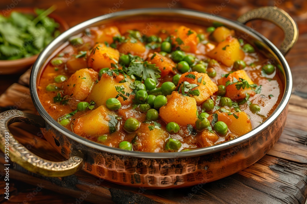 Green peas potato curry also known as Aloo Mutter Green peas potato curry also known as Aloo Mutter