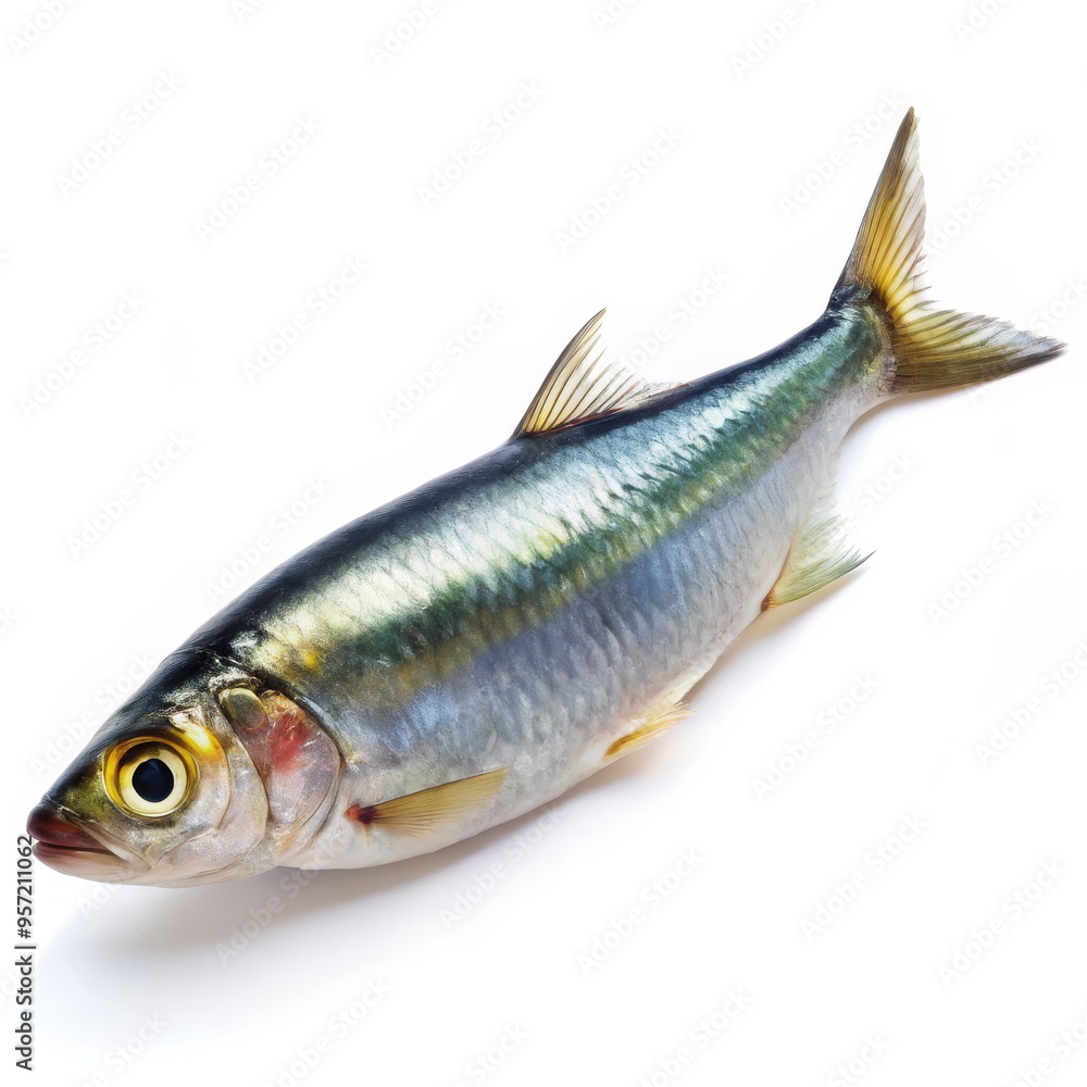 Single Fresh Fish Isolated on White Background, Photography, Studio Shot, Seafood , Fish, Food Single Fresh Fish Isolated on White Background, Photography, Studio Shot, Seafood , Fish, Food