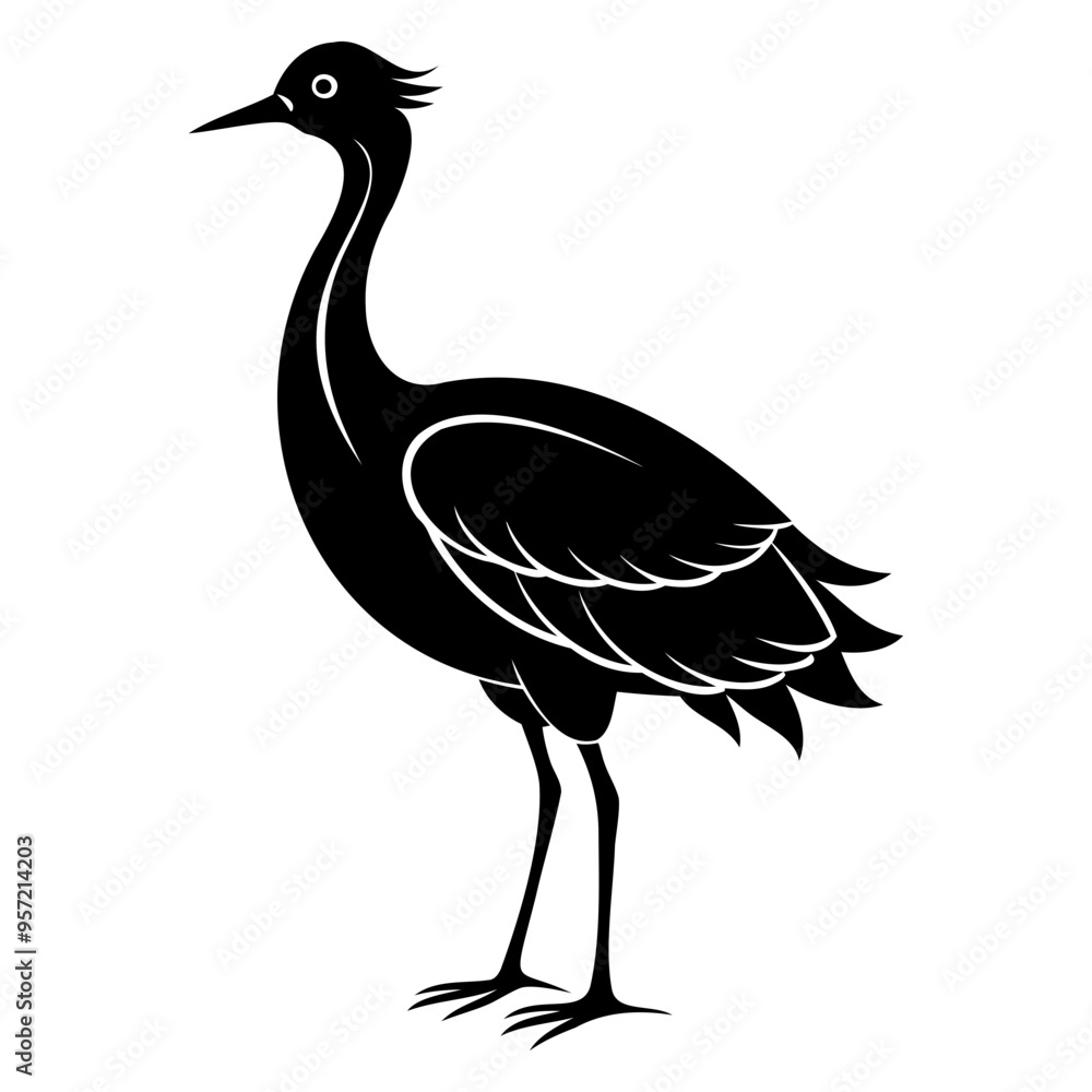 Nene bird black silhouette vector illustration isolated on a white background Nene bird black silhouette vector illustration isolated on a white background