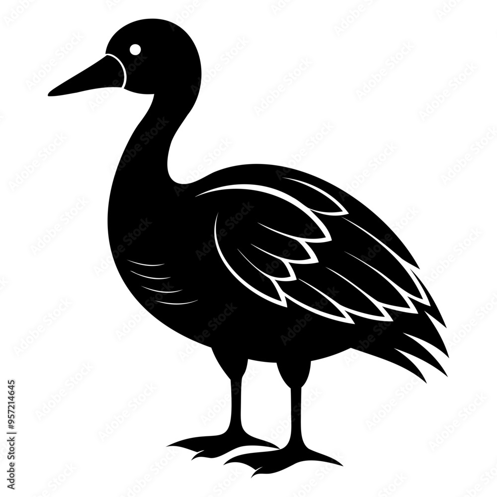 Nene bird black silhouette vector illustration isolated on a white background Nene bird black silhouette vector illustration isolated on a white background