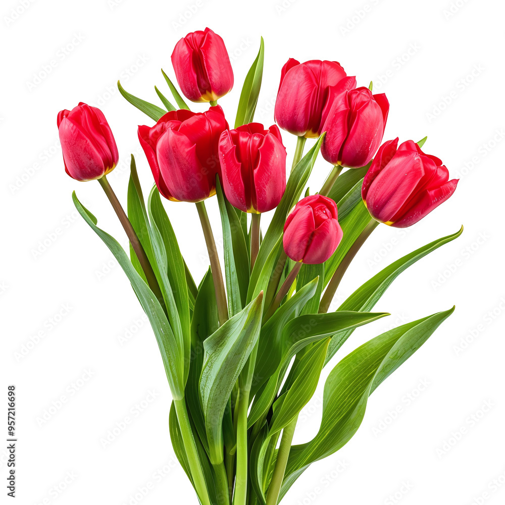 Bouquet of Red Tulips on transparent background PNG Bouquet of Red Tulips on transparent background PNG