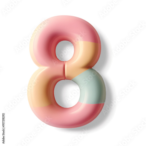 number 8 isolated on transparent background. png photo