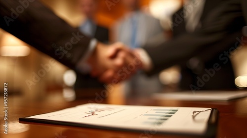 Professional Handshake Across a Business Conference Table