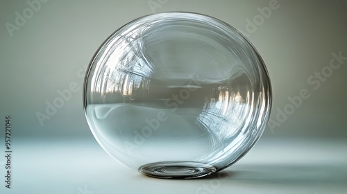 Elegant Transparent Glass Talk Bubble with Soft Shadows - Modern Communication Concept