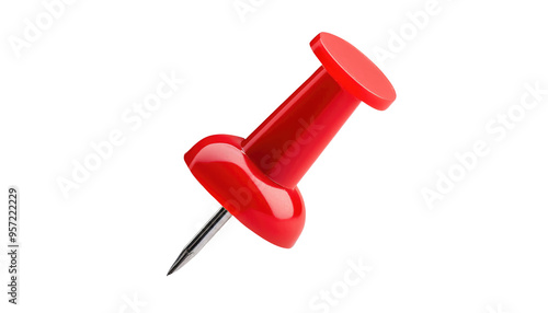 Red Pin, Push Pin Isolated on Transparent Background, PNG – Stationery, Secure, Pointed, Fastening, Sharp, Small, Notice, Bulletin, Essential