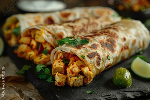 Kolkatastyle paneer kathi roll a classic cottage cheese wrap