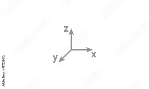 Coordinate system icon vector in mathematics.