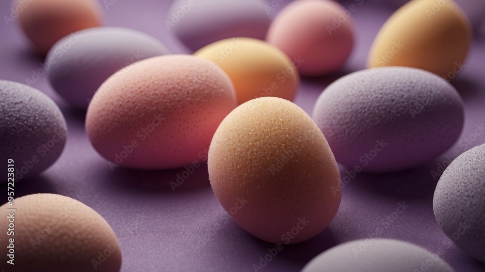 Beauty sponges in purple for makeup usage in beauty salons. Beauty sponges in purple for makeup usage in beauty salons.