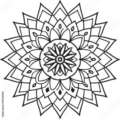 Handmade Mandala Coloring Page