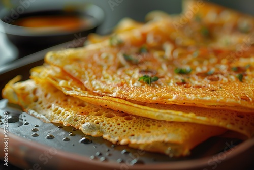 South Indian cone dosa also known as dosai dosey or dosha photo