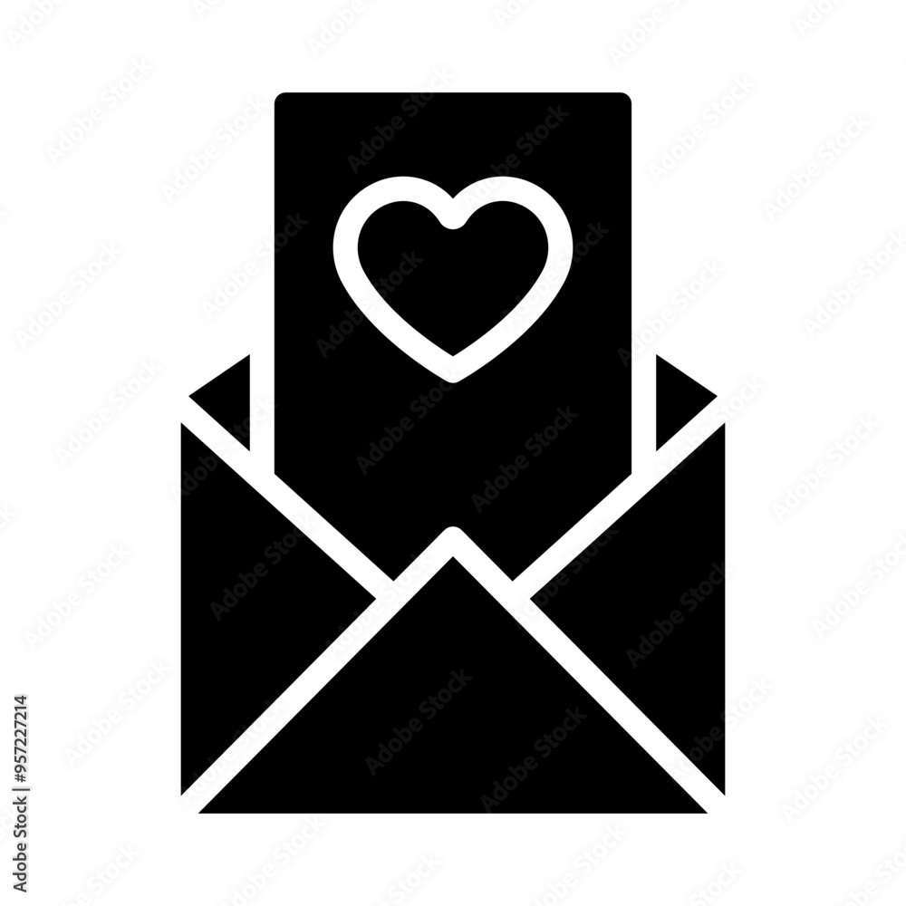 Wedding Card Vector Glyph Icon Design Wedding Card Vector Glyph Icon Design