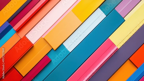 A visually stimulating arrangement of colorful bars, each with a unique gradient, creating an