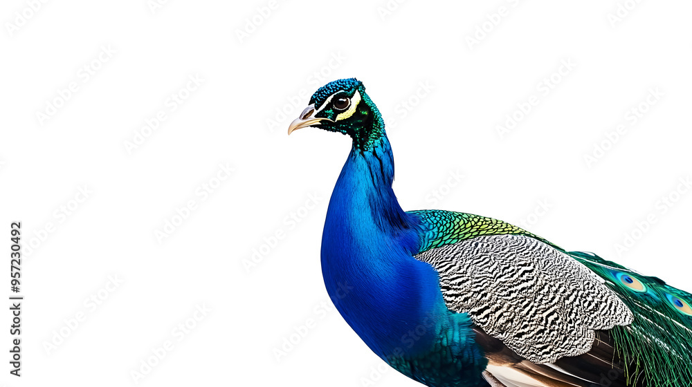 Naklejka premium peacock isolated on white background