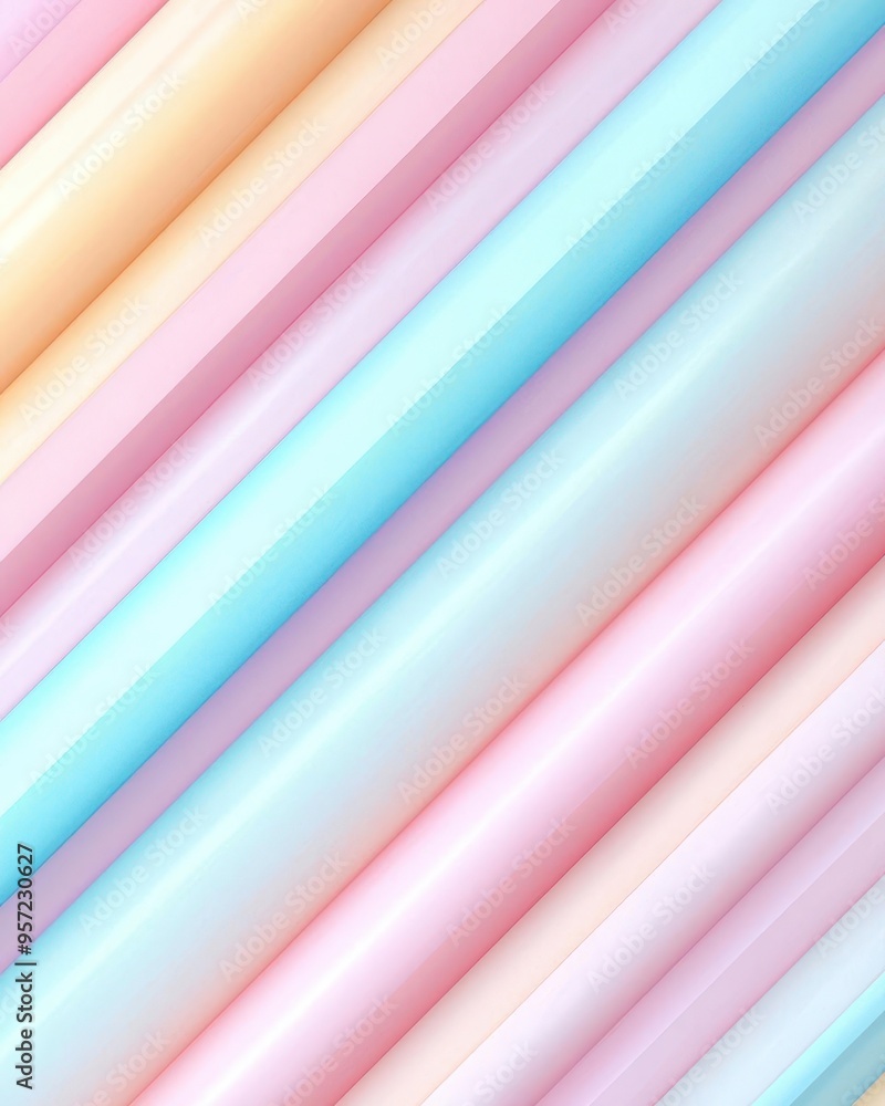 Fototapeta premium Soft pastel stripes in a diagonal pattern, background, inviting copy space for creativity.