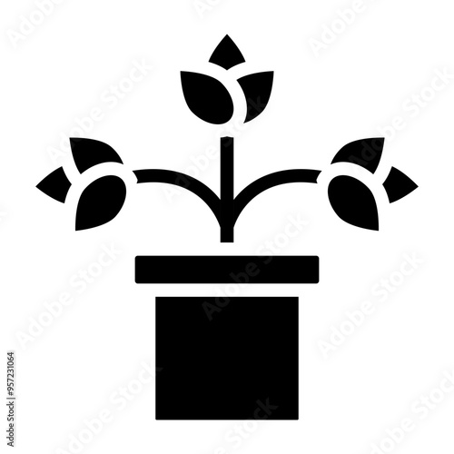Cyclamen Vector Glyph Icon Design