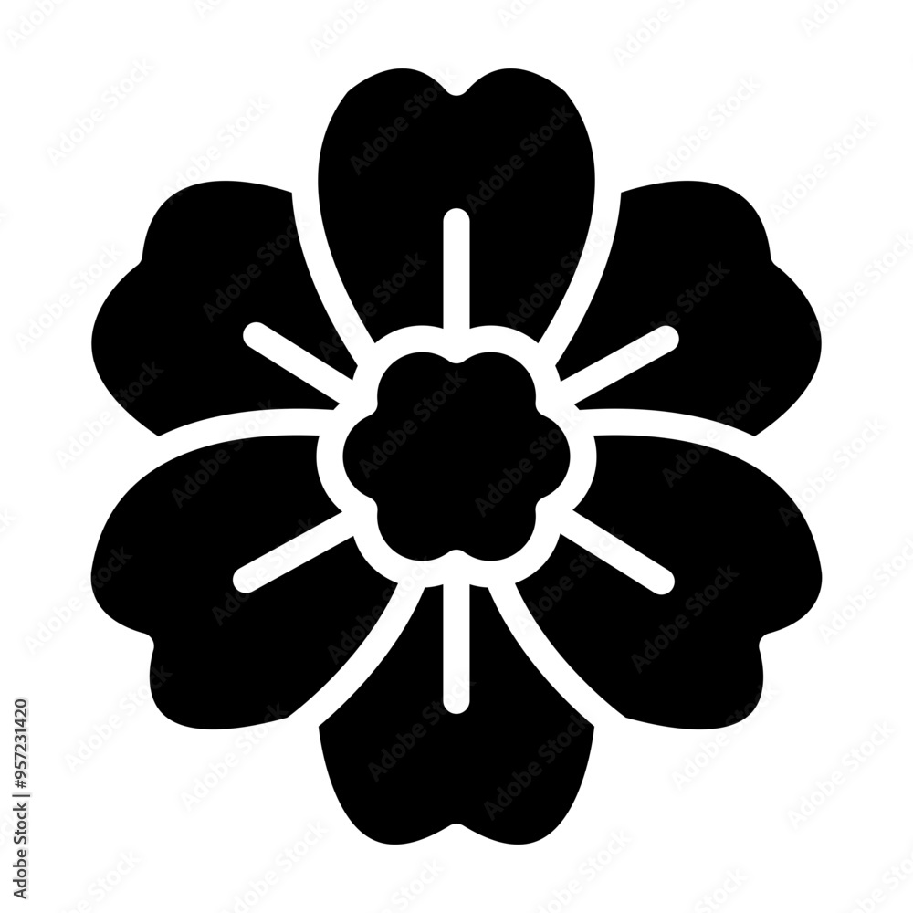 Primrose Vector Glyph Icon Design Primrose Vector Glyph Icon Design