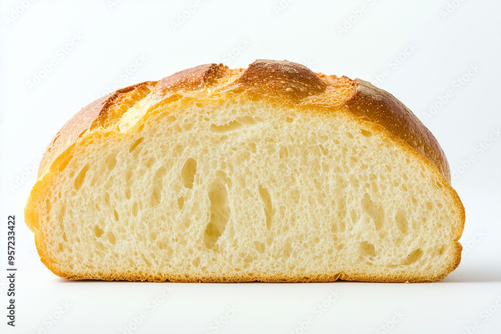Sliced loaf of bread isolated on white background, Close up shot fresh bake bread with bread crust. Sliced loaf of bread isolated on white background, Close up shot fresh bake bread with bread crust.