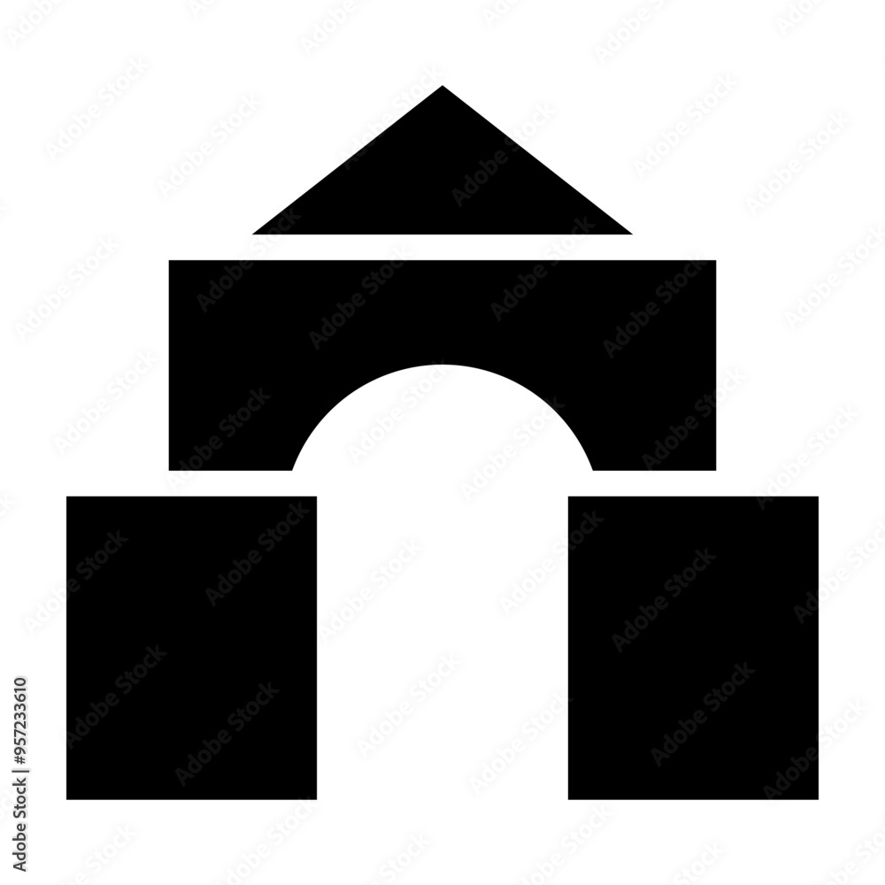 Blocks House Vector Glyph Icon Design Blocks House Vector Glyph Icon Design