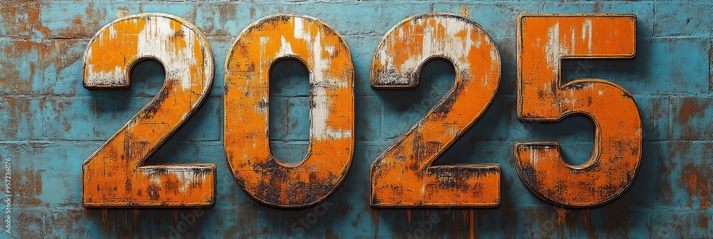 Gold 2025 number confetti Grunge New Year Background