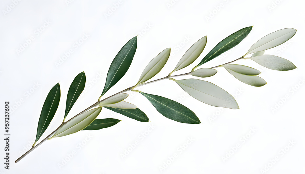 olive branch with leaves white background olive branch with leaves white background
