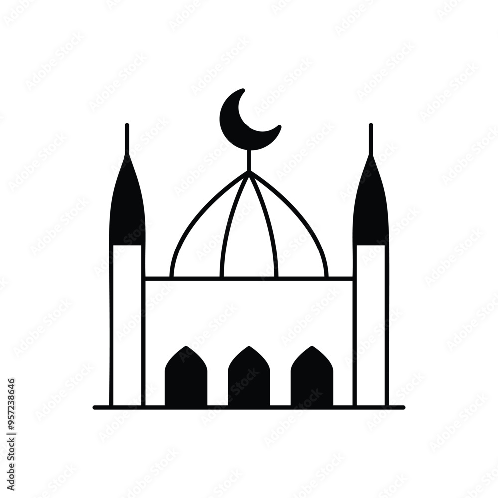 Obraz premium Mosque vector icon