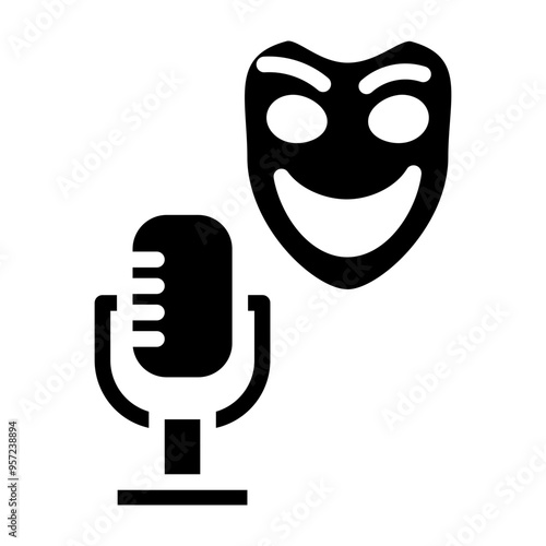 Comedy Show Vector Glyph Icon Design