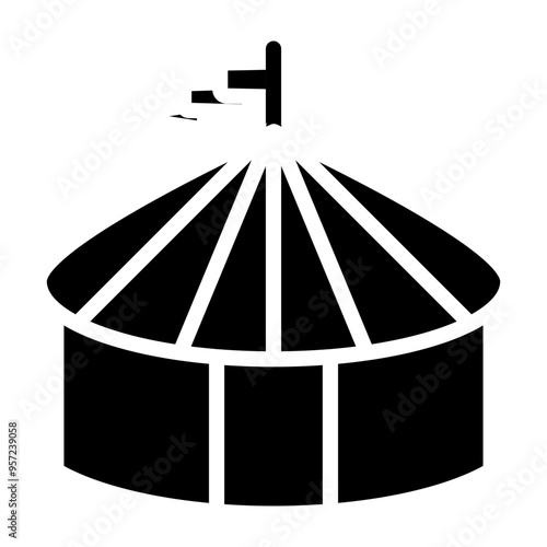 Circus Vector Glyph Icon Design