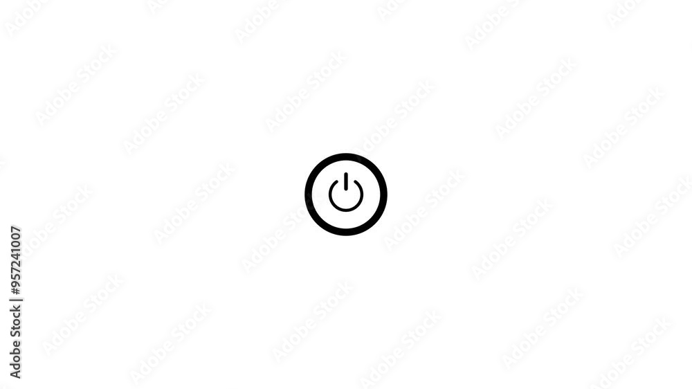 On Switch Flashing - Power Button Close Up, On Off Indicator, power button icon animation on a black background. Glowing neon line power on off button icon 4k video. On Switch Flashing - Power Button Close Up, On Off Indicator, power button icon animation on a black background. Glowing neon line power on off button icon 4k video.