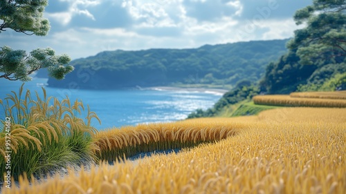 Wallpaper Mural 穂をつけた日本の稲 Torontodigital.ca