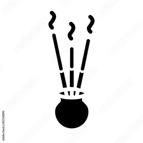 Agarbatti (Incense) Vector Glyph Icon Design