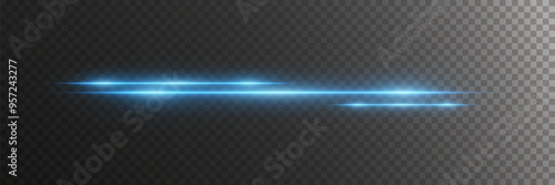 
Blue light rays. Magic highlight of the line. On a transparent background.