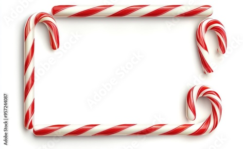 Vector illustration of candy cane borders and corners, perfect for framing holiday designs.