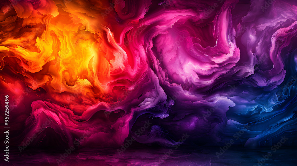 Fototapeta premium Colorful Abstract Oil Painting Art Background.