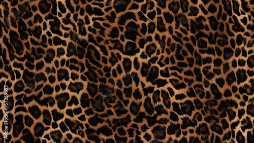 Leopard skin texture, real hairy design, fashion textile print