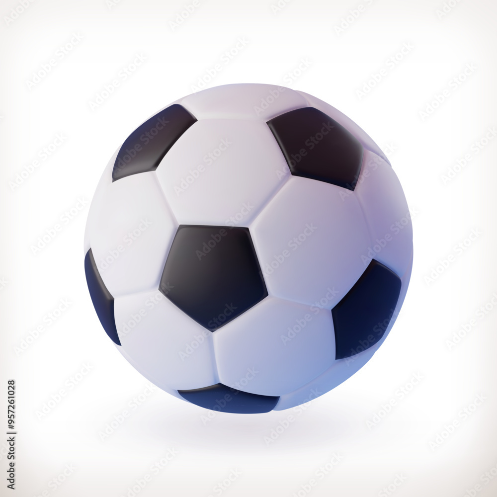 Fototapeta premium Realistic soccer ball icon. Vector illustration on a white background.