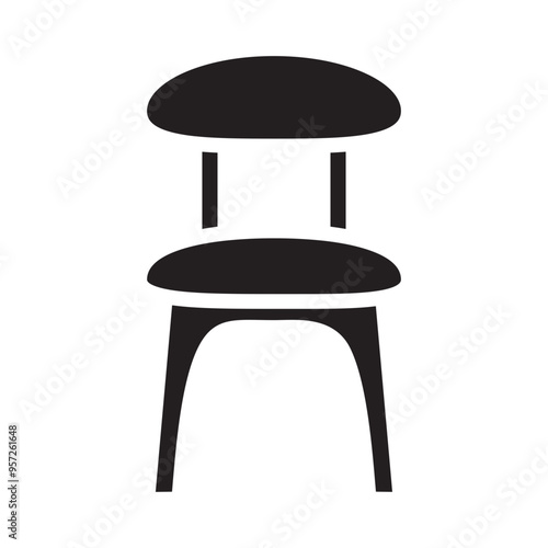 Dinning Chair Vector Glyph Icon Design