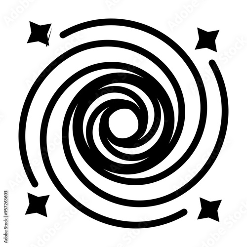 Black Hole Vector Glyph Icon Design