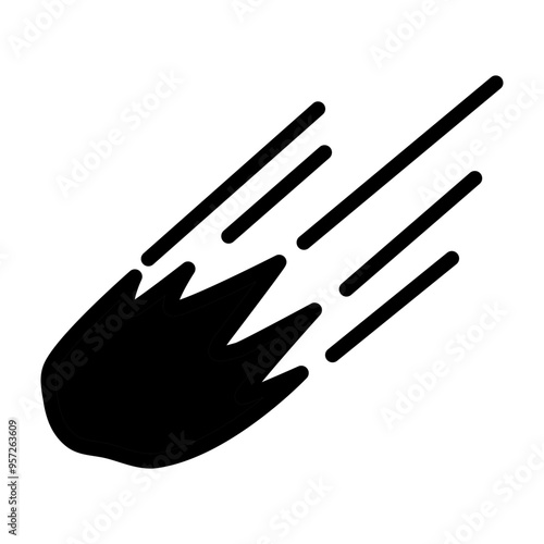 Meteorite Vector Glyph Icon Design