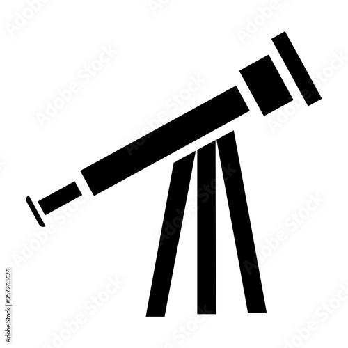 Telescope Vector Glyph Icon Design