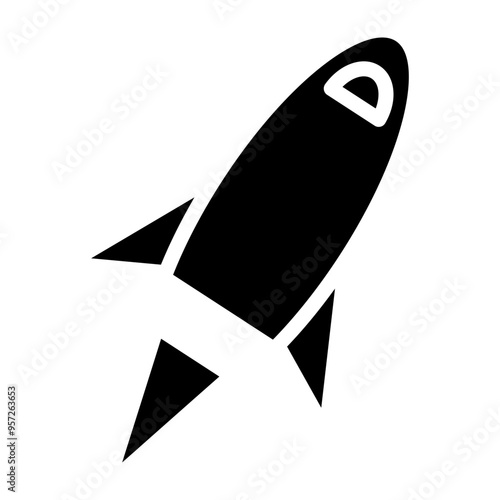 Rocket Vector Glyph Icon Design