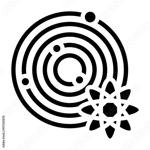 Astrophysics Vector Glyph Icon Design