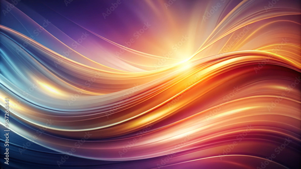 Obraz premium Smooth, colorful waves create an abstract background, showcasing a vibrant interplay of colors and fluid lines.