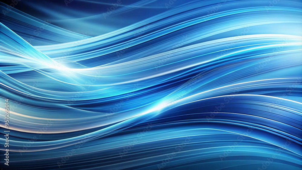 A tranquil abstract blue background with smooth waves, evoking a sense of fluidity and peace A tranquil abstract blue background with smooth waves, evoking a sense of fluidity and peace