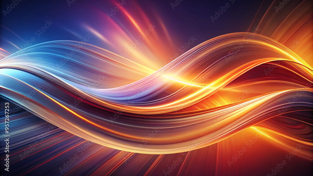 Obraz premium Colorful abstract waves in a smooth design, creating an eye-catching and dynamic background.