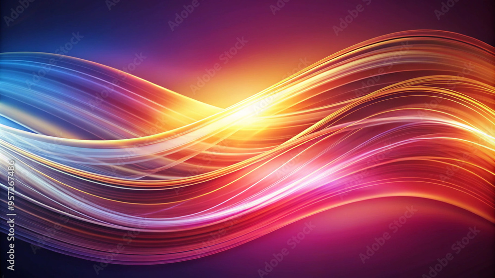 Obraz premium A vibrant abstract design showcasing smooth, colorful waves that create a dynamic and fluid background