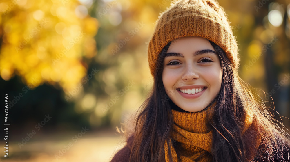 Portrait of young happy smiling caucasian girl in autumn park, positive cheerful young woman enjoying a walk outdoors in autumn forest. Active lifestyle, good health. Enjoying outdoors. Portrait of young happy smiling caucasian girl in autumn park, positive cheerful young woman enjoying a walk outdoors in autumn forest. Active lifestyle, good health. Enjoying outdoors.