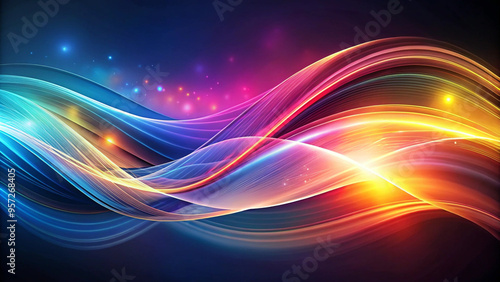 An abstract background of colorful waves flows smoothly, showcasing a vibrant mix of hues in a dynamic pattern.
