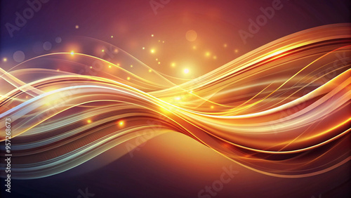 Abstract golden background with elegant, smooth waves creating a serene visual effect.