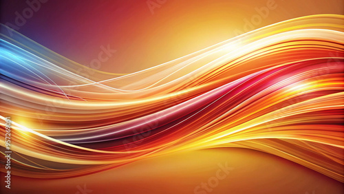 Smooth, colorful waves create an abstract background, blending various hues in a visually striking design.